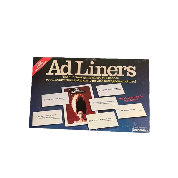 Other - Vintage AD LINERS Board Party Game Pressman Adult Funny- All Pieces Excellent